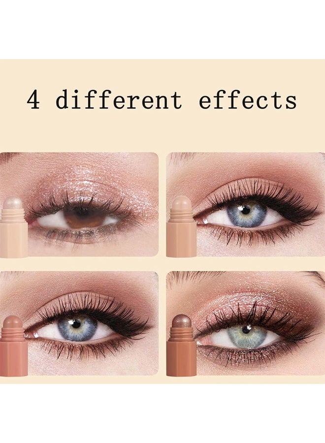 Dragon Ranee Eye Shadow Stick-Multi Functional 4 Colors Shadow Stick and Highlighter Makeup 4 in 1 Long Lasting Eyeshadow Pencil,Skin-Friendly,Non-Chalky, Long-Lasting,Heat-Resistant/Cruelty-Free(#B)Nude Brown - Image 3